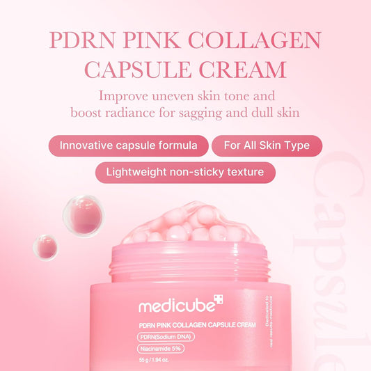 MEDICUBE Crema PDRN Pink Collagen 55g | Firmeza e hidratación intensa