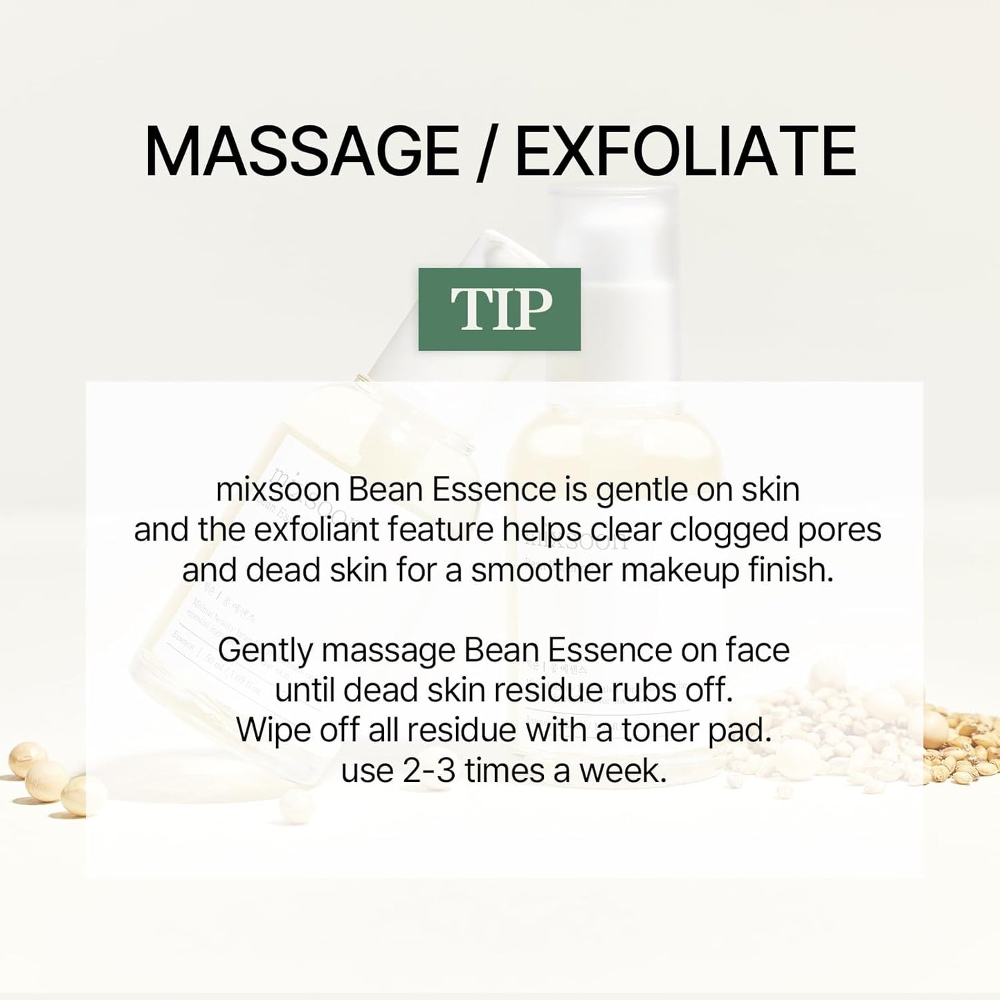 MIXSOON Bean Essence 50ml | Exfoliación suave e hidratación luminosa