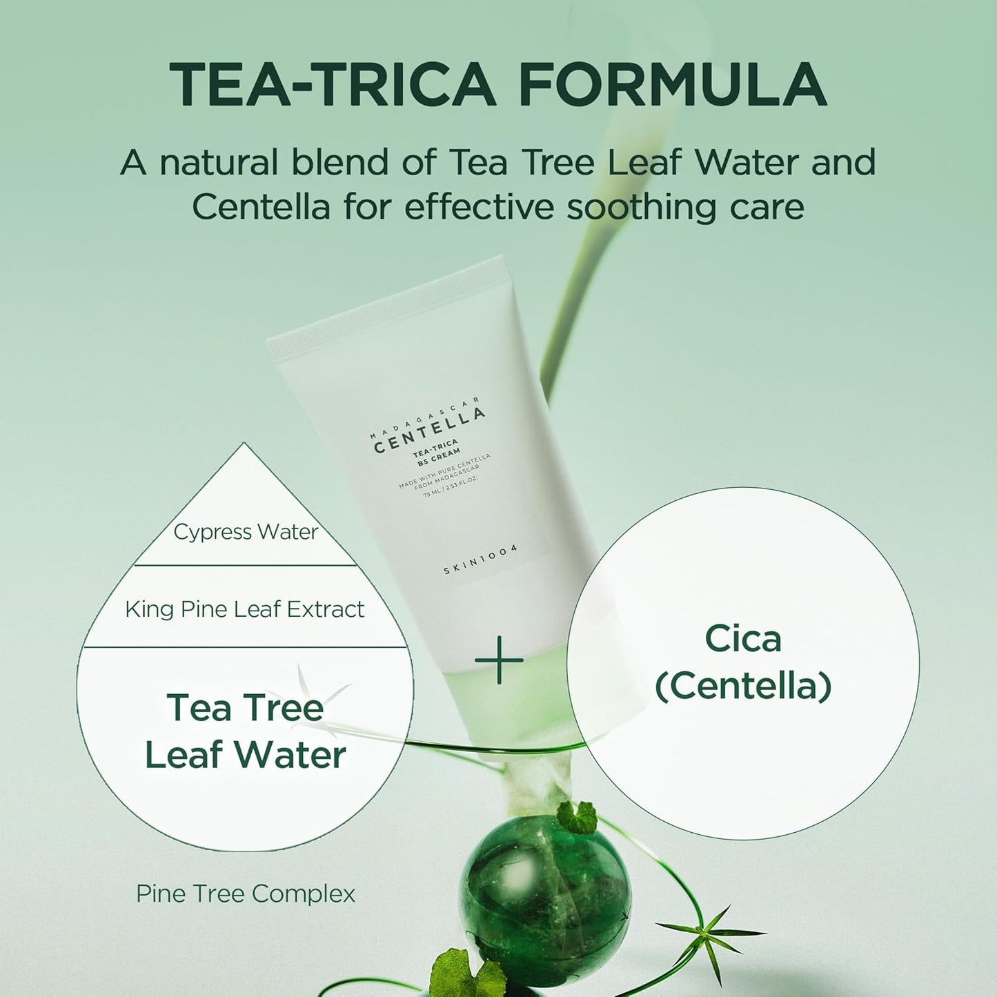 SKIN1004 Tea-Trica Centella B5 Cream 75ml | Hidratación y control del acné